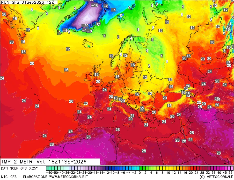 mappa Temp 2 metri