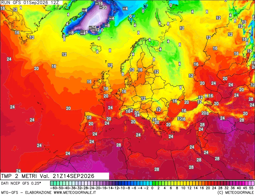 mappa Temp 2 metri