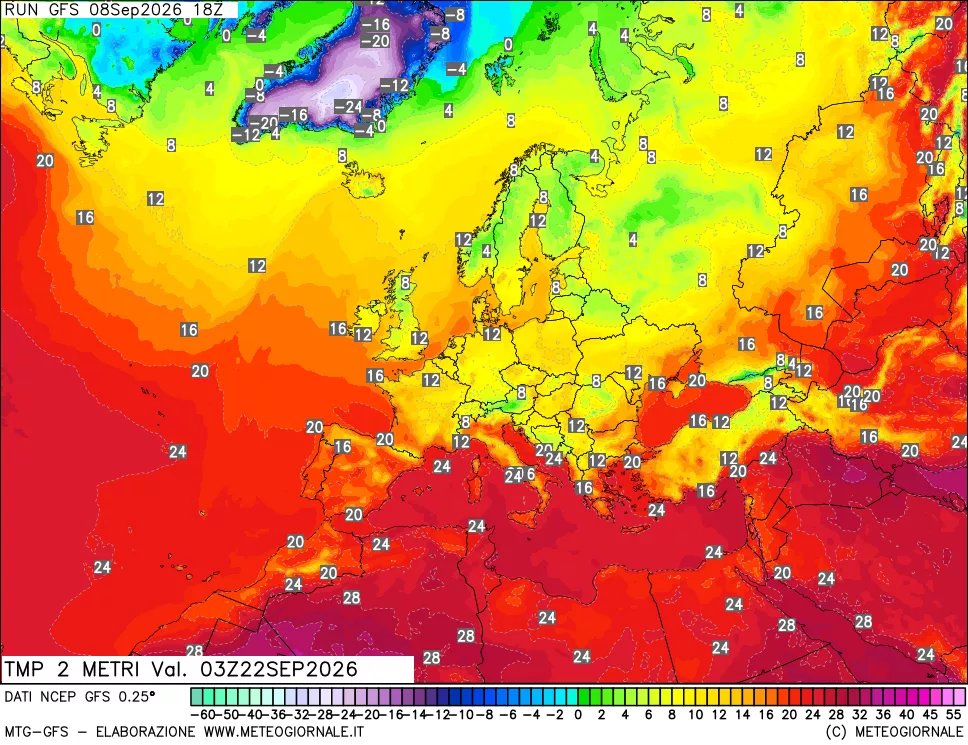 mappa Temp 2 metri