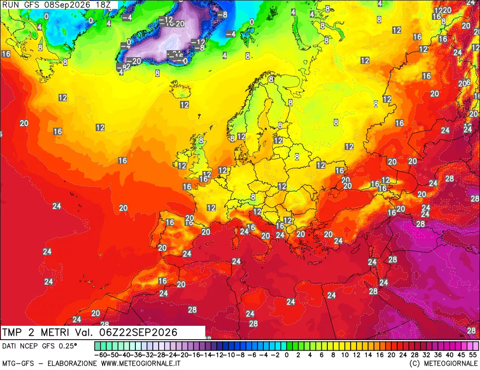 mappa Temp 2 metri