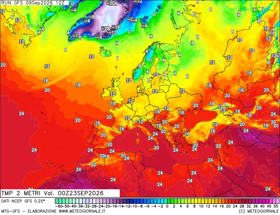 mappa Temp 2 metri