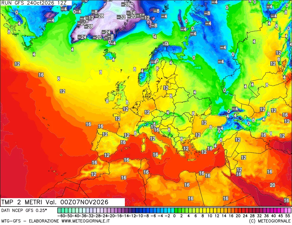 mappa Temp 2 metri