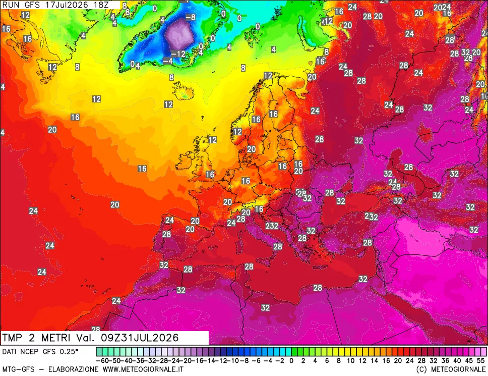 mappa Temp 2 metri