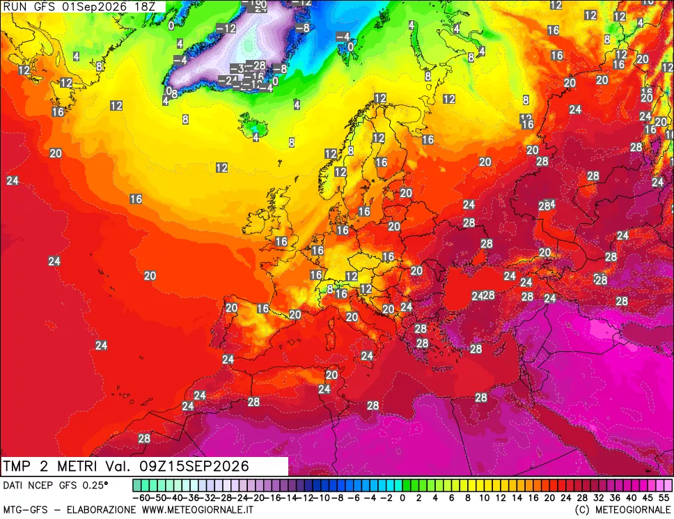 mappa Temp 2 metri