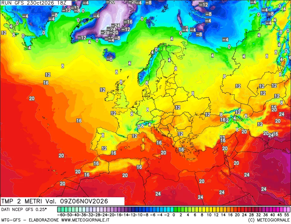 mappa Temp 2 metri