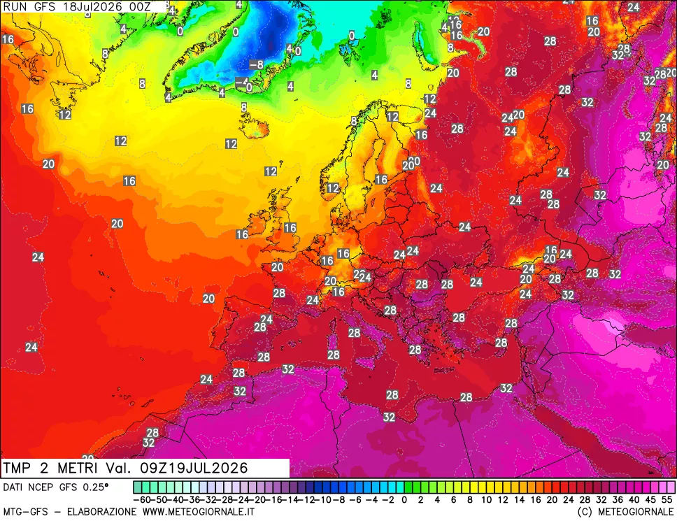 mappa Temp 2 metri