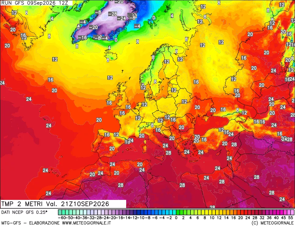 mappa Temp 2 metri