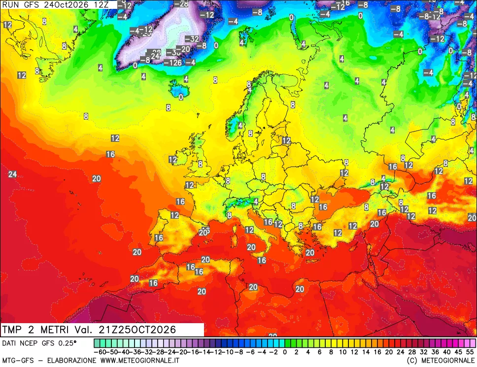 mappa Temp 2 metri