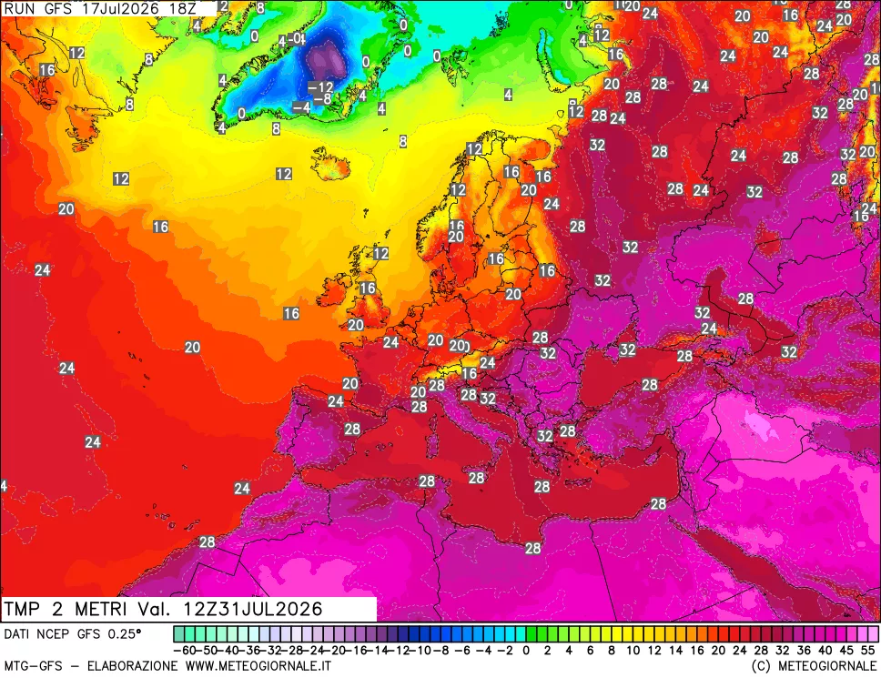 mappa Temp 2 metri