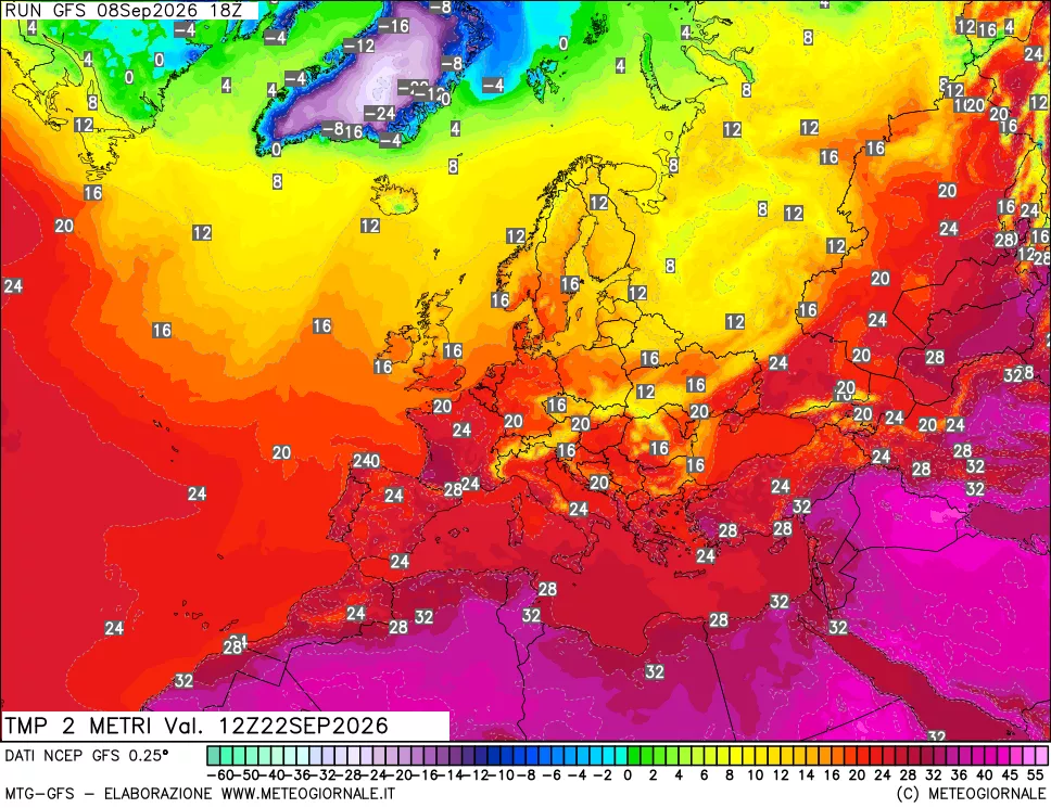mappa Temp 2 metri