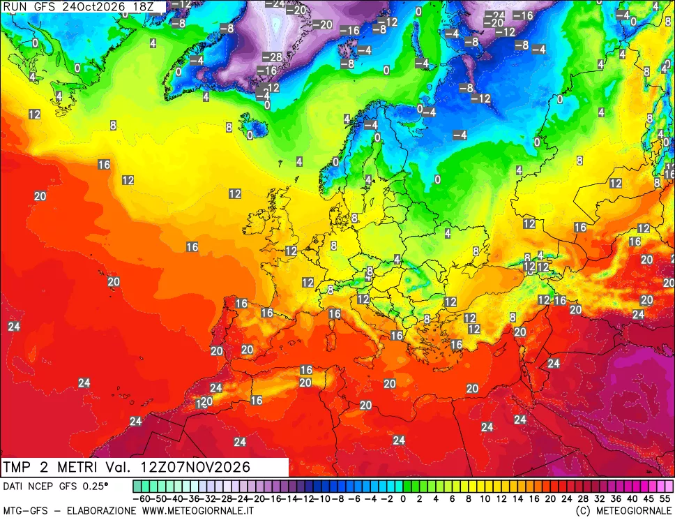 mappa Temp 2 metri