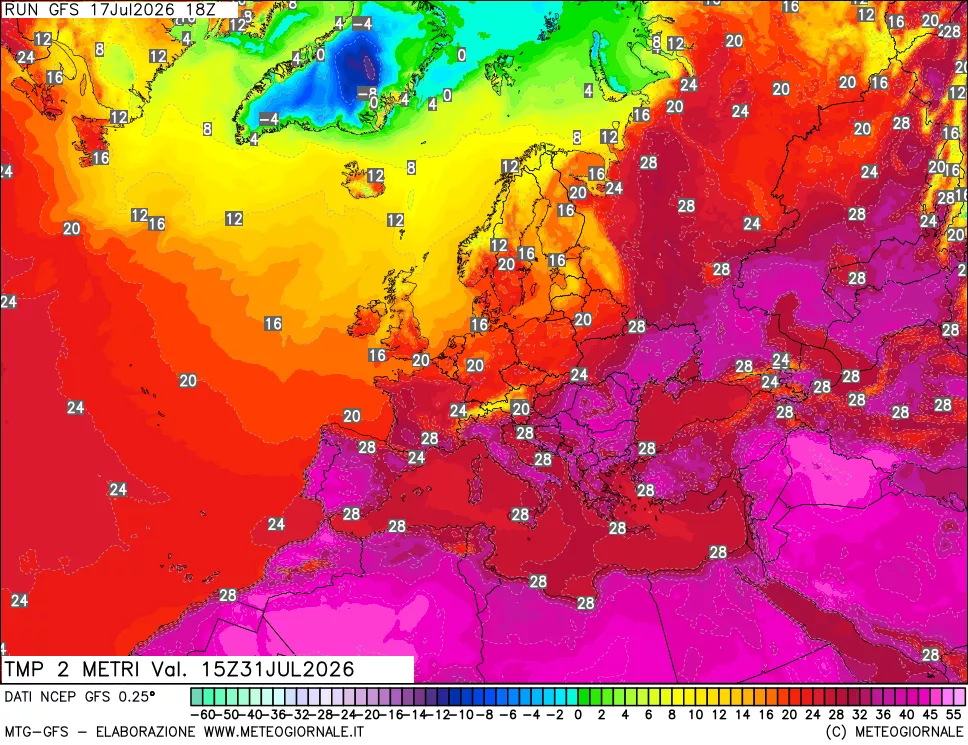 mappa Temp 2 metri
