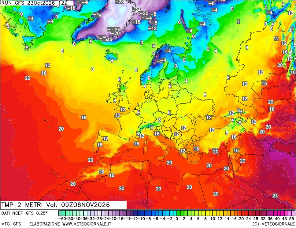 mappa Temp 2 metri