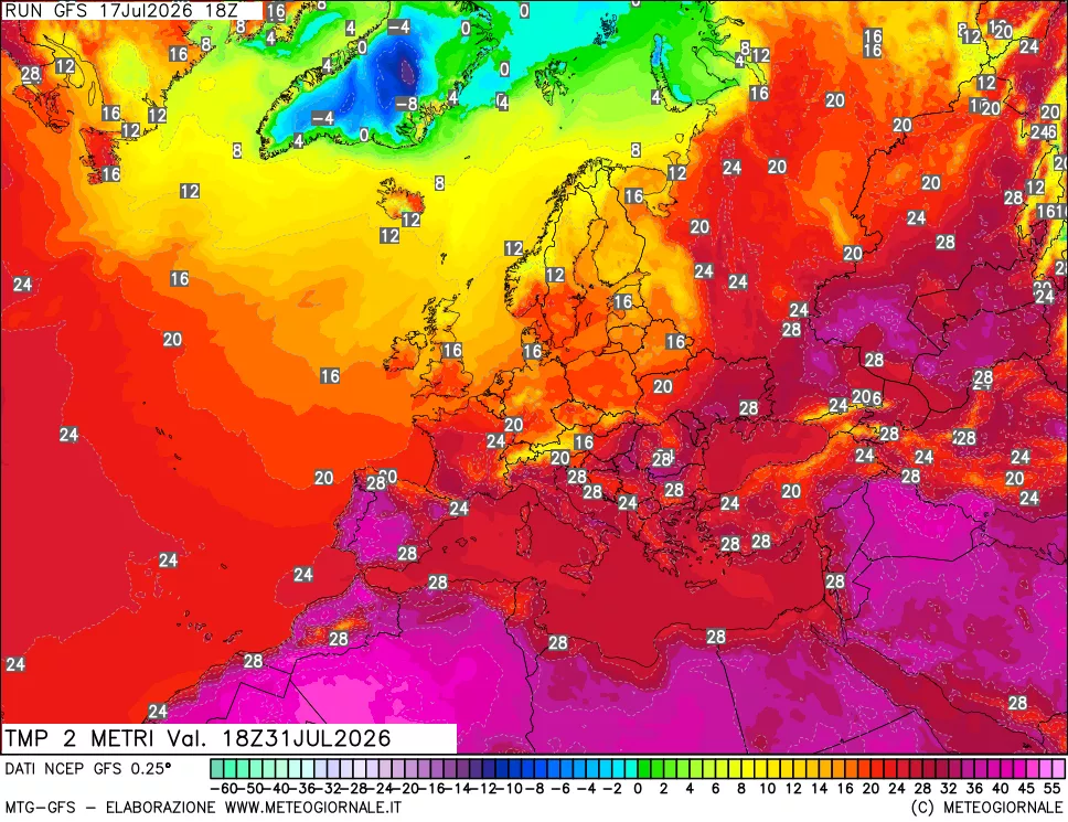 mappa Temp 2 metri
