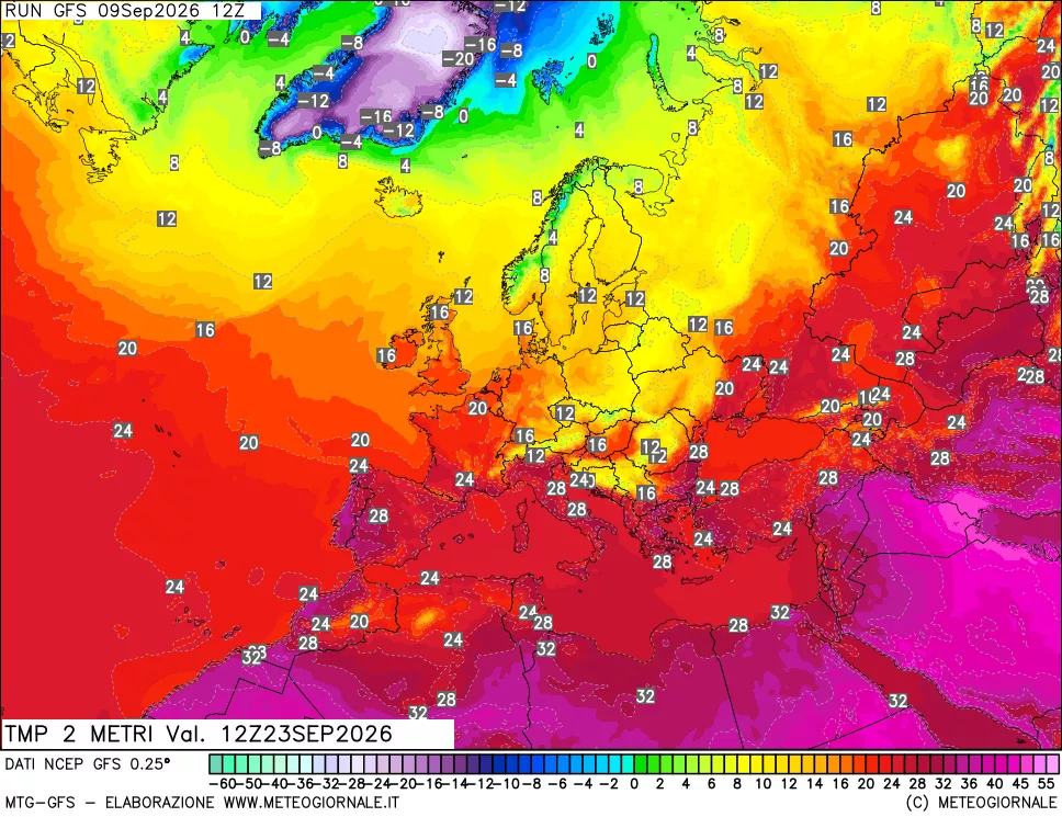 mappa Temp 2 metri