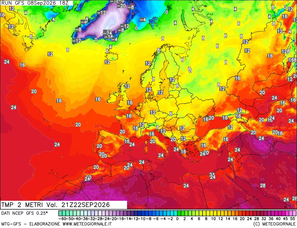 mappa Temp 2 metri