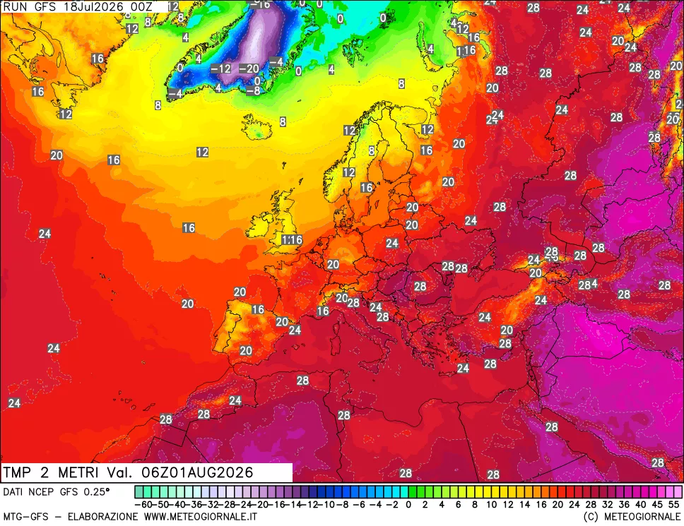 mappa Temp 2 metri
