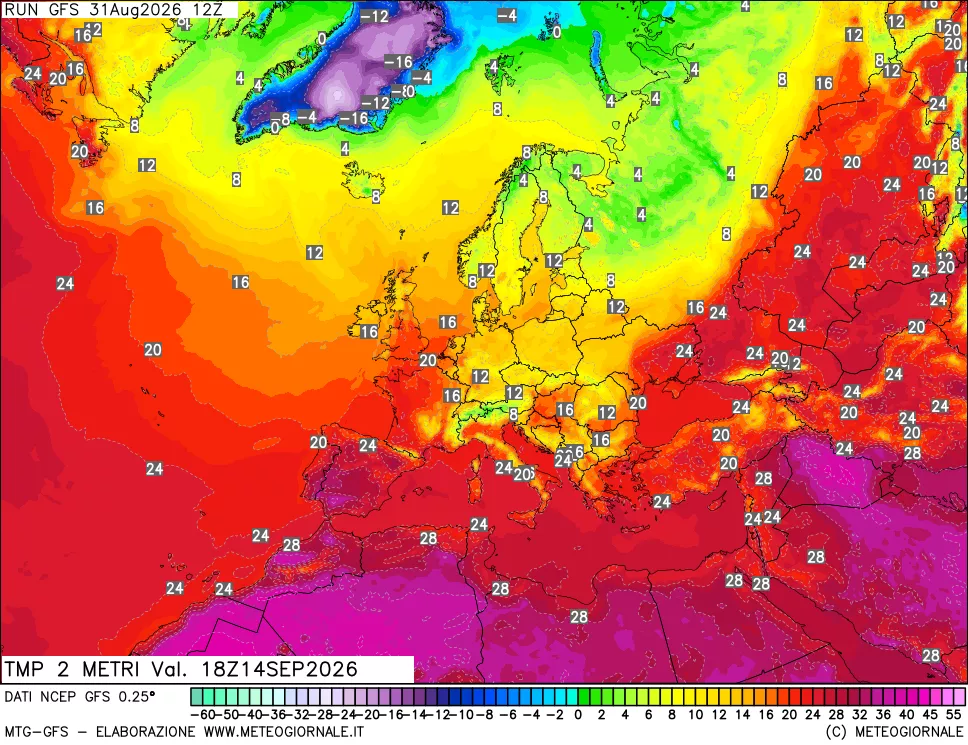 mappa Temp 2 metri