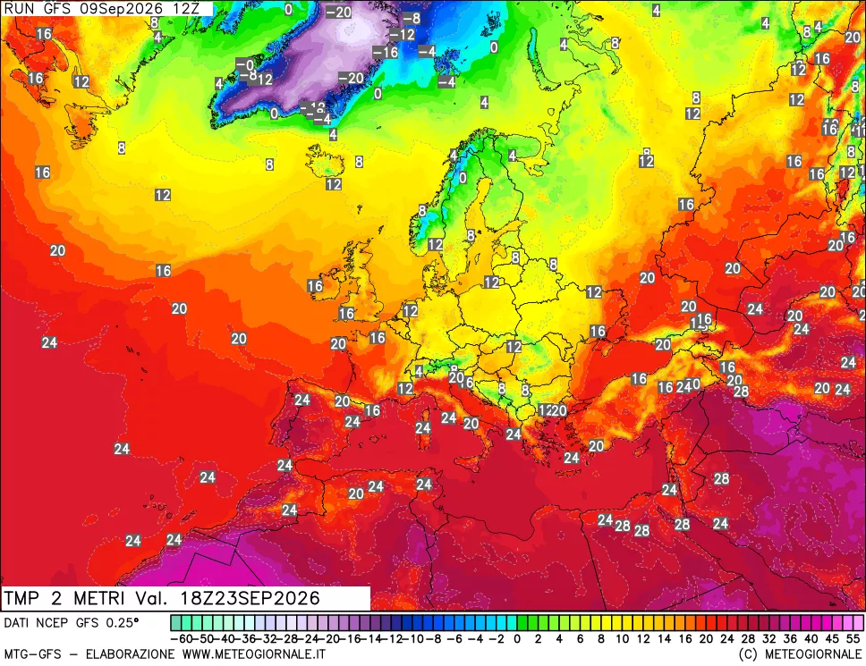 mappa Temp 2 metri