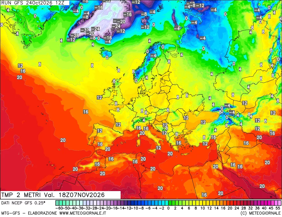 mappa Temp 2 metri