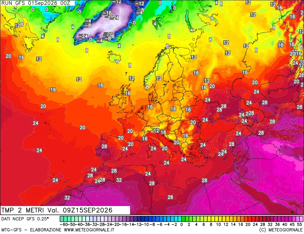 mappa Temp 2 metri