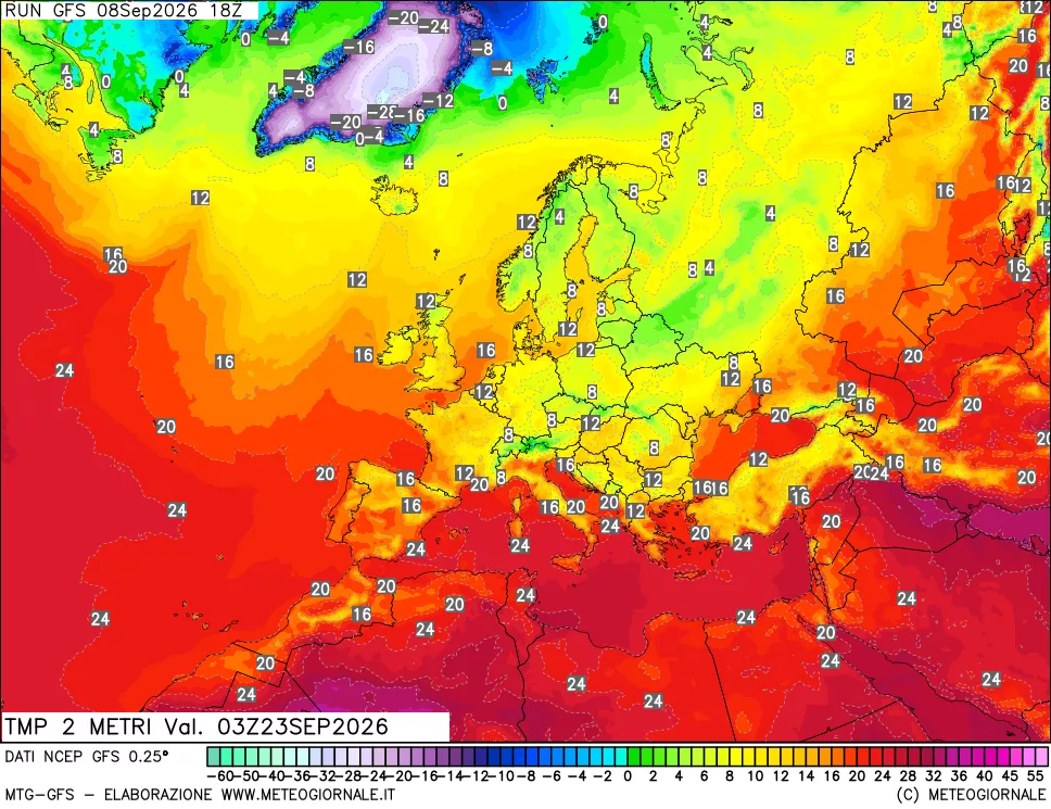 mappa Temp 2 metri