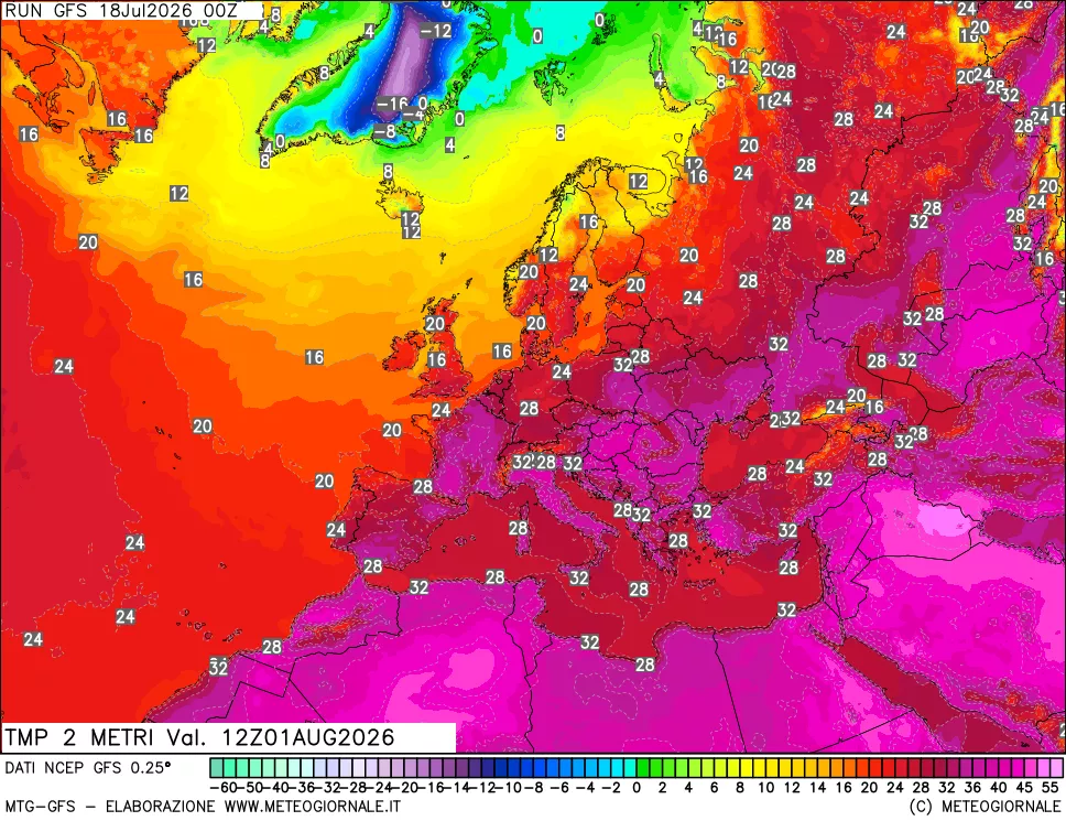 mappa Temp 2 metri