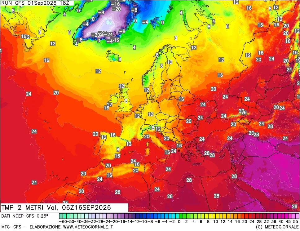 mappa Temp 2 metri