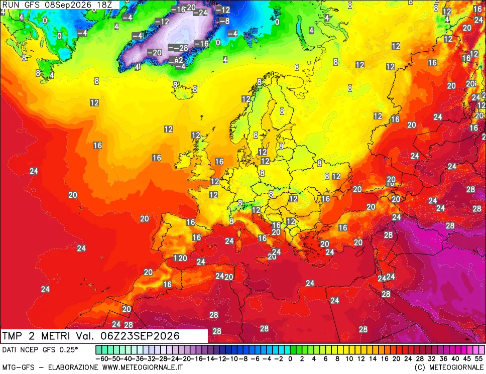 mappa Temp 2 metri