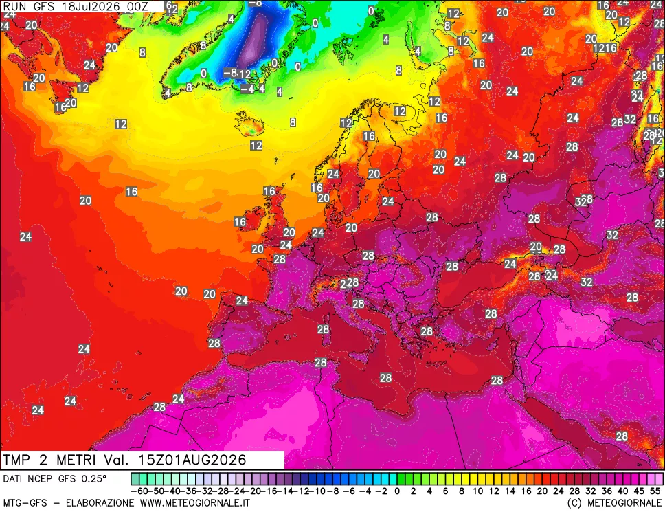 mappa Temp 2 metri