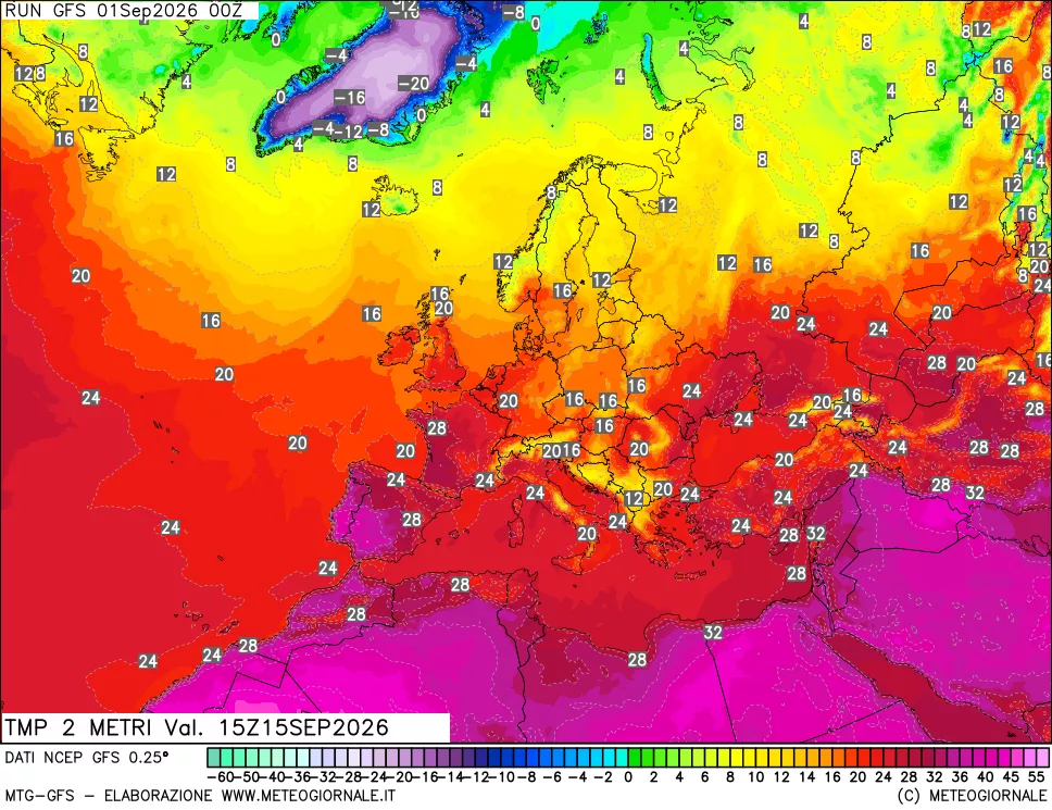 mappa Temp 2 metri