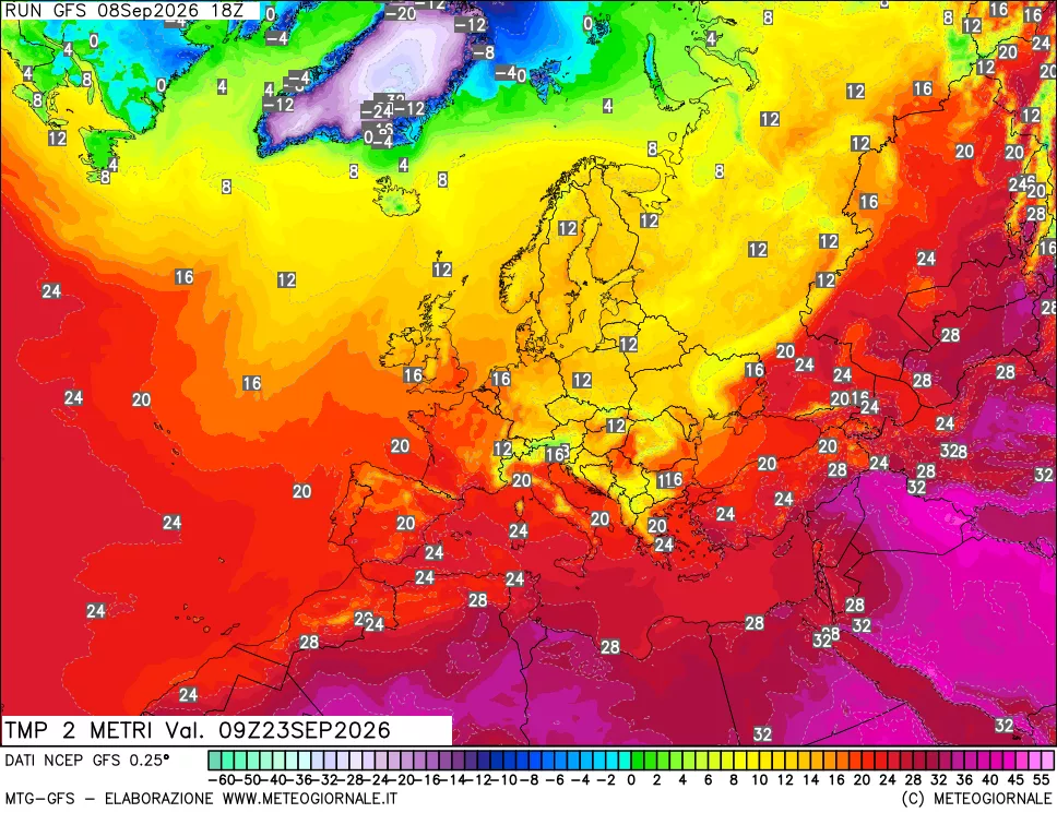mappa Temp 2 metri
