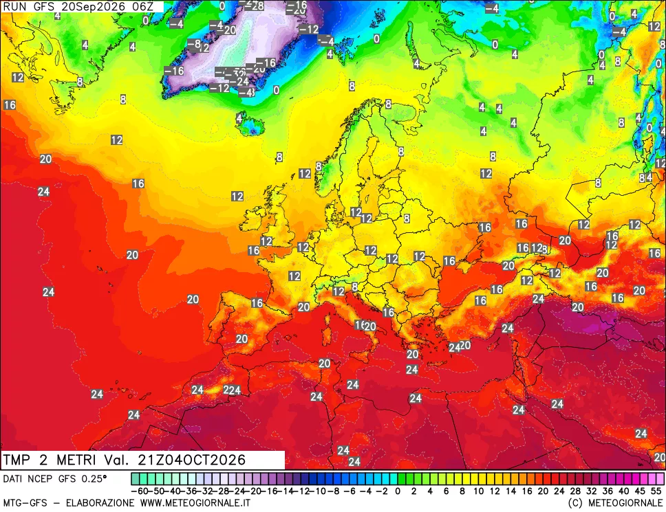 mappa Temp 2 metri