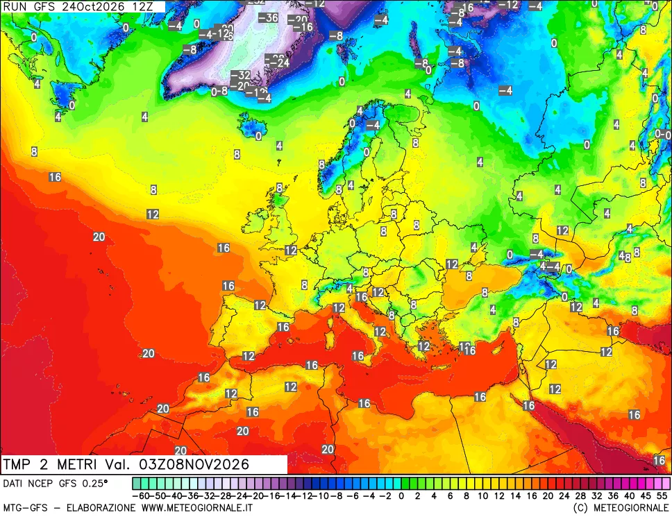 mappa Temp 2 metri