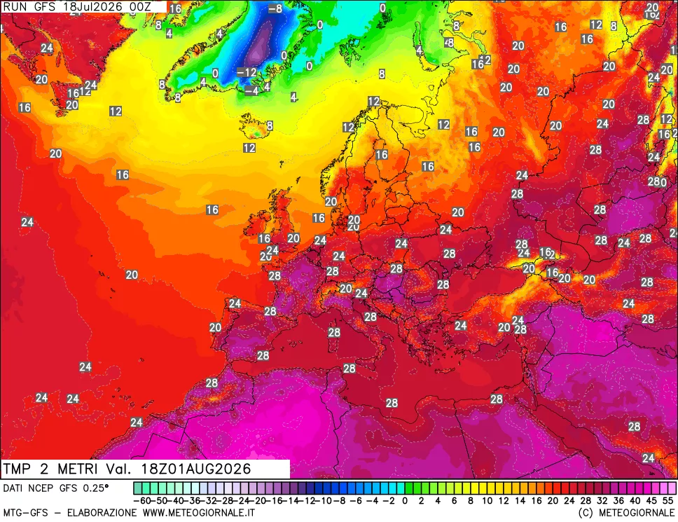 mappa Temp 2 metri