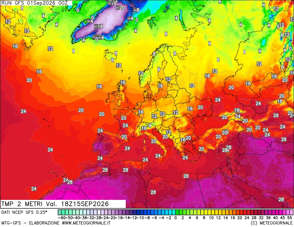 mappa Temp 2 metri