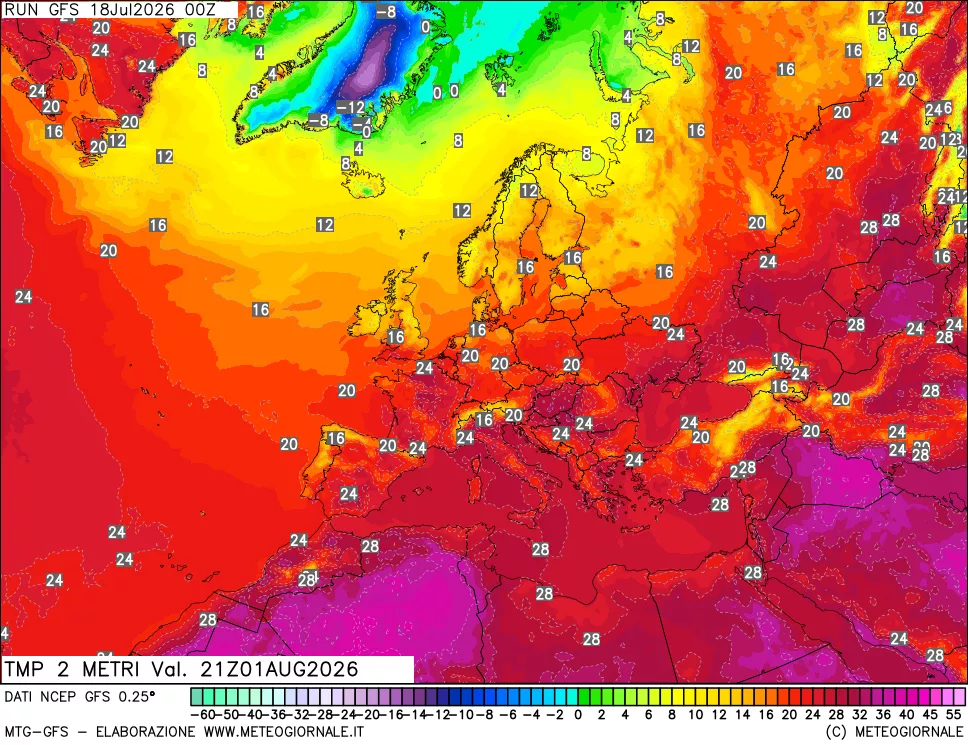 mappa Temp 2 metri