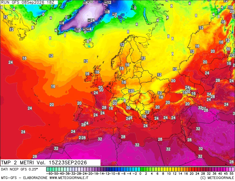 mappa Temp 2 metri