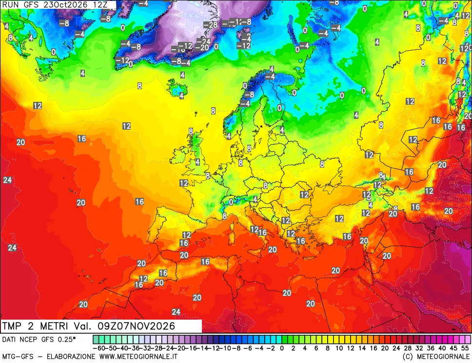 mappa Temp 2 metri