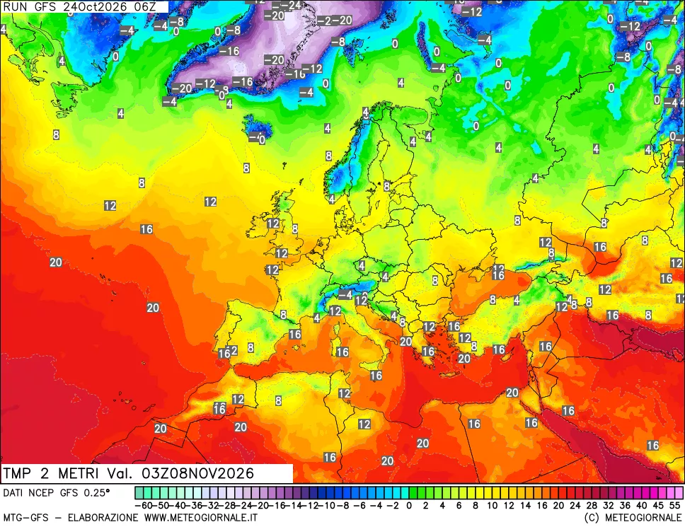 mappa Temp 2 metri