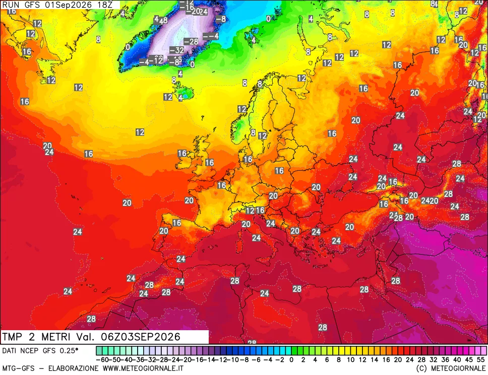 mappa Temp 2 metri