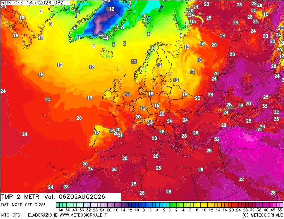 mappa Temp 2 metri