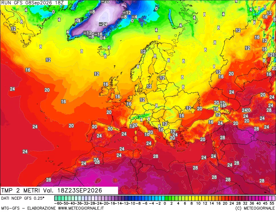 mappa Temp 2 metri