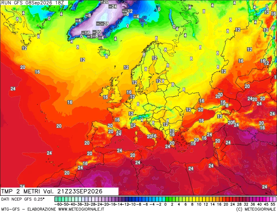 mappa Temp 2 metri
