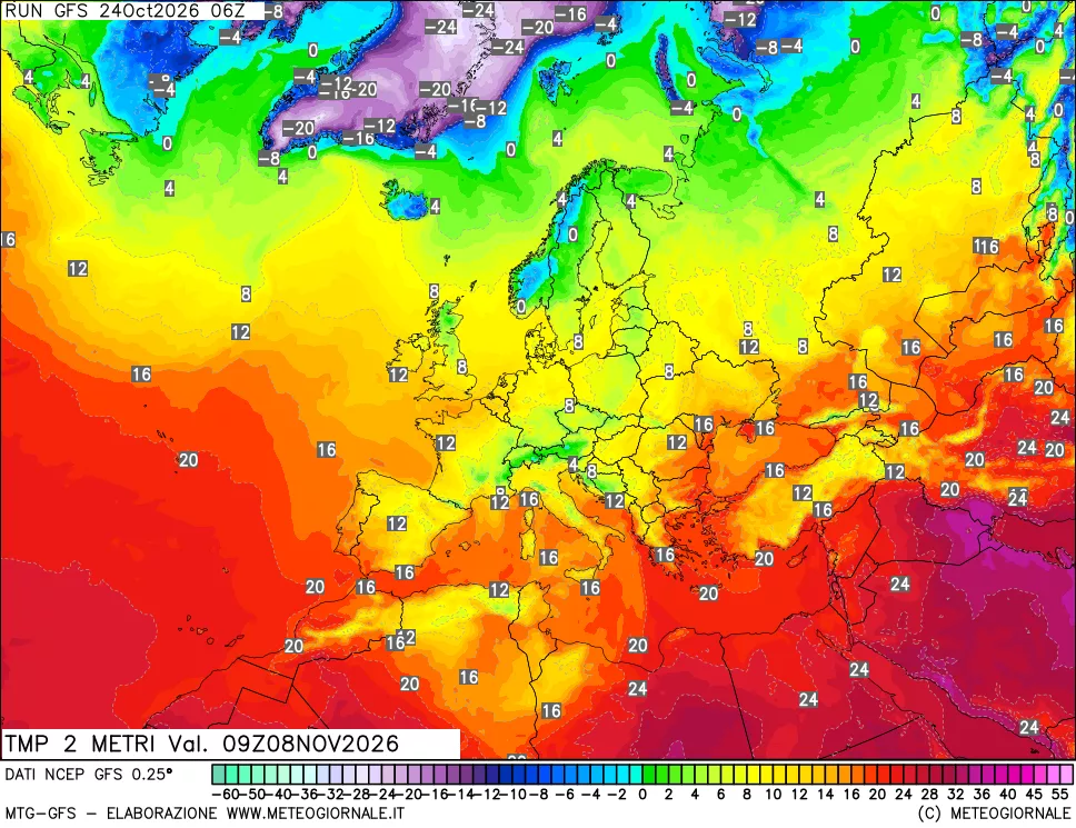 mappa Temp 2 metri