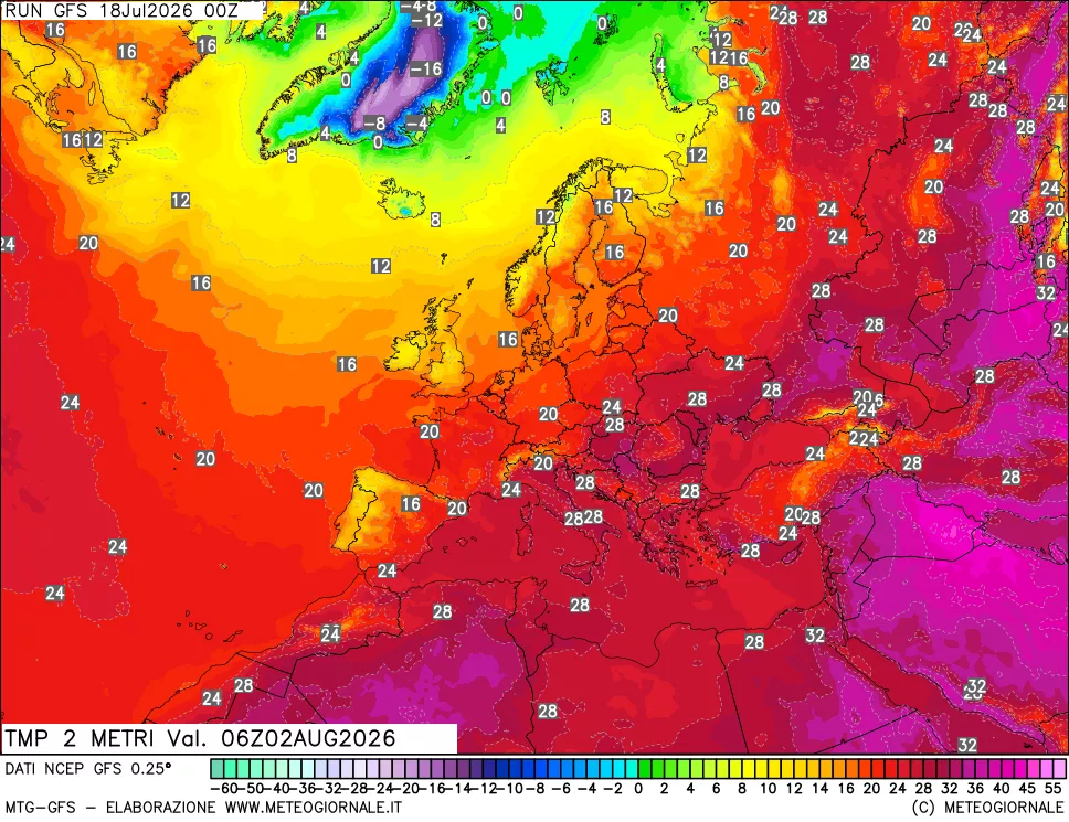 mappa Temp 2 metri