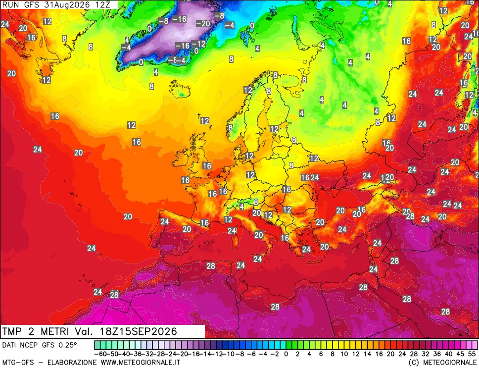 mappa Temp 2 metri