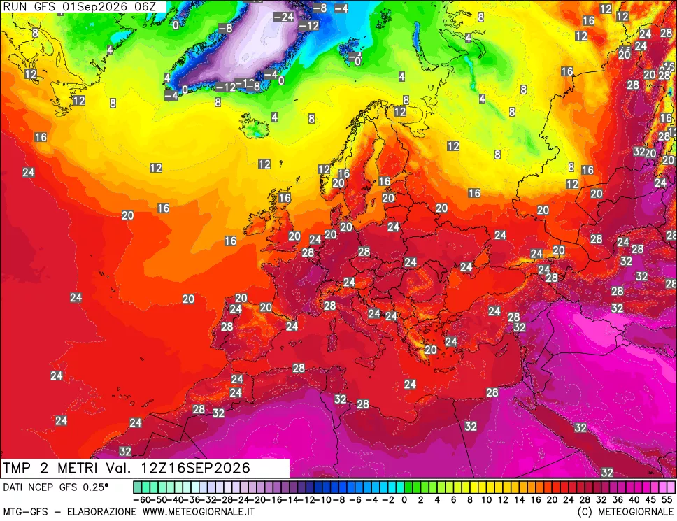 mappa Temp 2 metri