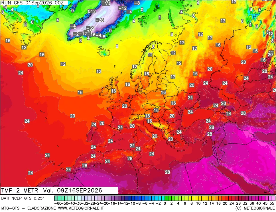 mappa Temp 2 metri