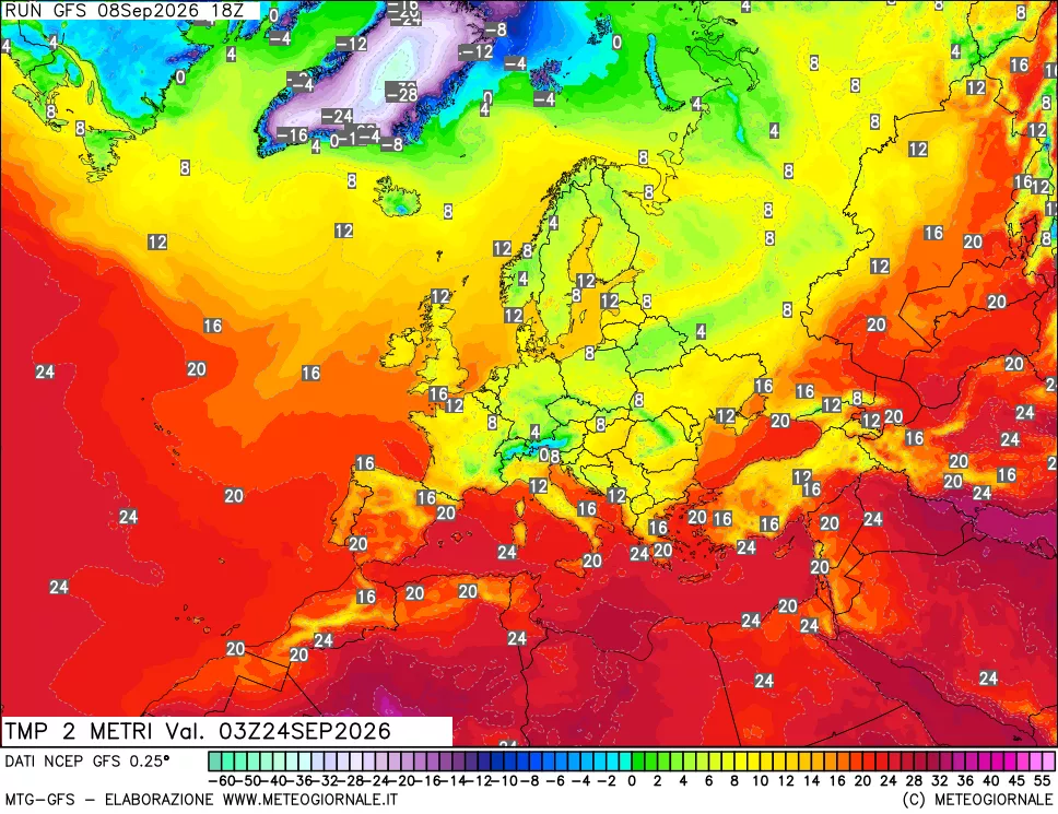 mappa Temp 2 metri